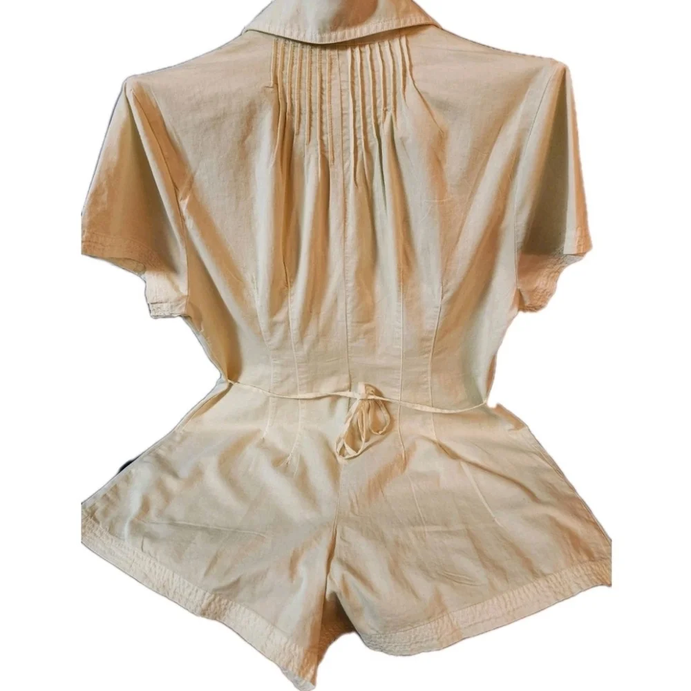 NWT Free People Keep It Crisp Romper Shortall in Ivory Size (M)